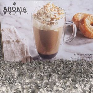 Brand new aroma roast double wall thermo glass mugs